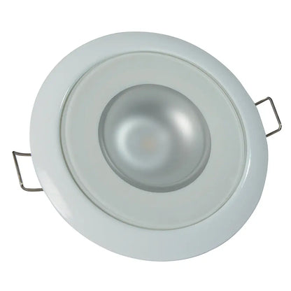 Lumitec Mirage - Flush Mount Down Light - Glass Finish/White Bezel - White Non-Dimming [113123] - Dome/Down Lights