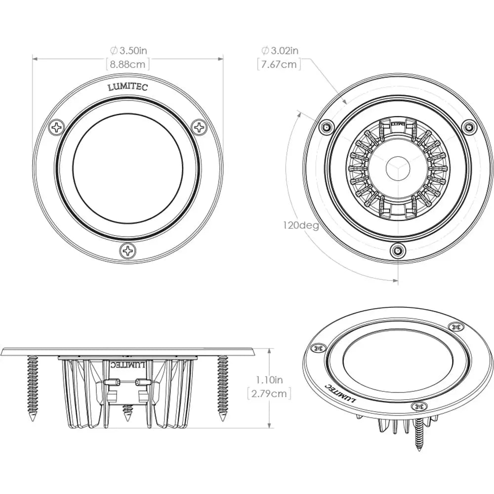 Lumitec Shadow - Flush Mount Down Light - White Finish - White Non-Dimming [114123] - Dome/Down Lights