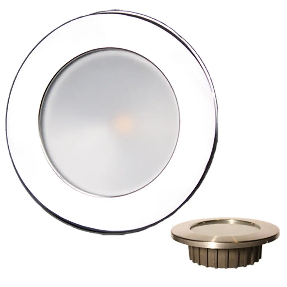 Lunasea Gen3 Warm White RGBW Full Color 3.5 IP65 Recessed Light w/Polished Stainless Steel Bezel - 12VDC