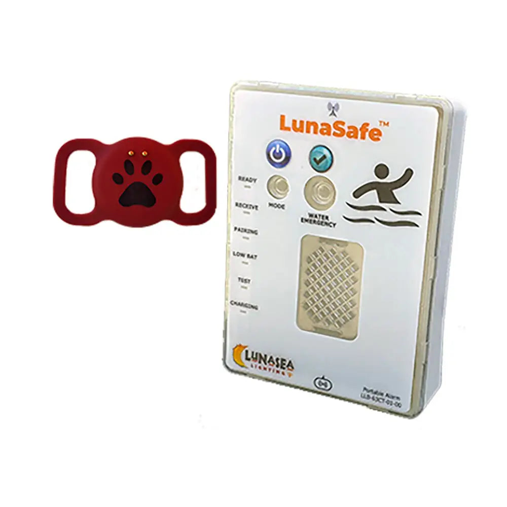 Lunasea Water Activated Pet Safety RF Transmitter w/Rechargeable Alarm Receiver - Red [LLB-64PR-02-K2] - Safety Lights