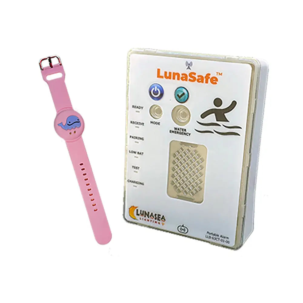 Lunasea Water Activated RF Transmitter w/Rechargeable Alarm Receiver - Pink [LLB-64PK-02-K2] - Safety Lights