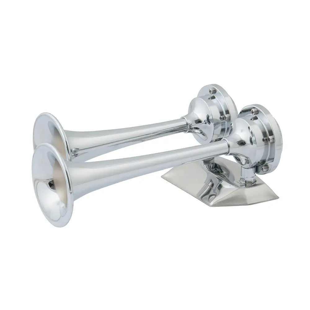 Marinco 12V Chrome Plated Dual Trumpet Mini Air Horn [10108] - Horns