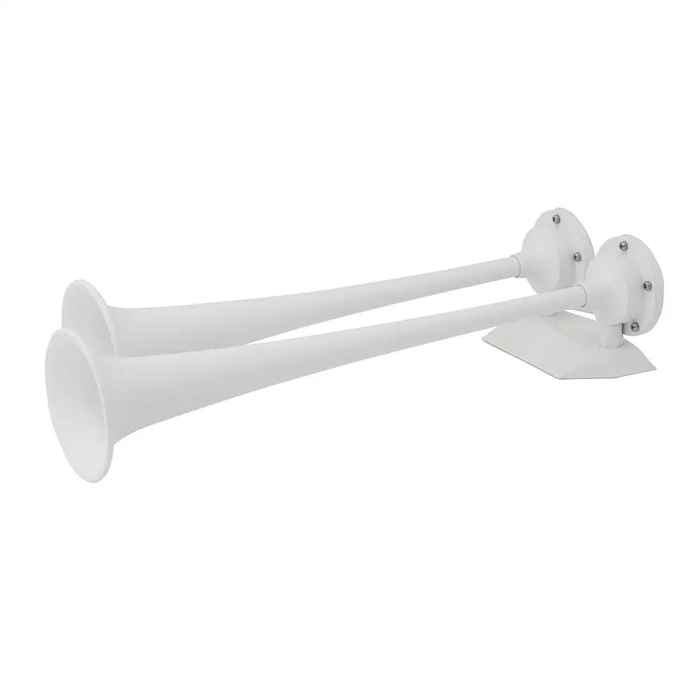 Marinco 12V White Epoxy Coated Dual Trumpet Air Horn [10122] - Horns