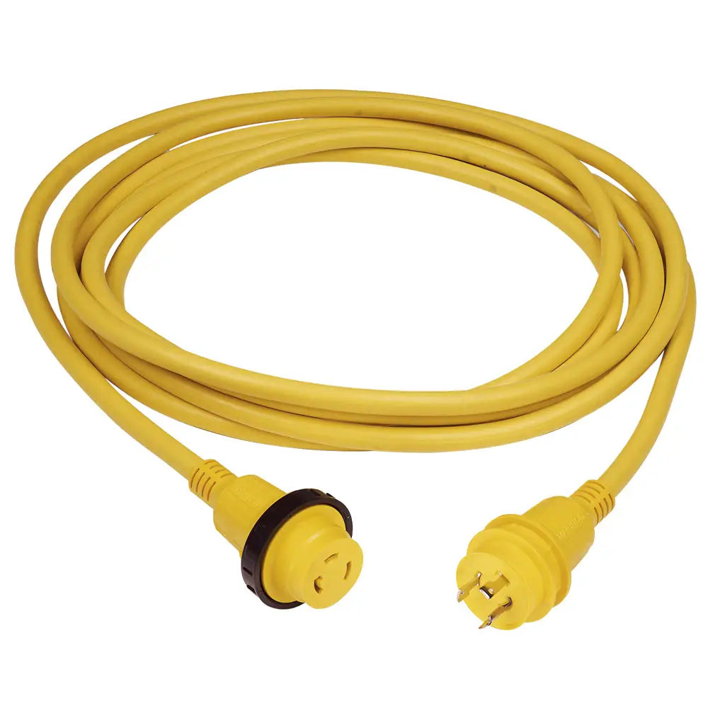 Marinco 30 Amp PowerCord PLUS Cordset w/Power-On LED - Yellow 50ft [199119] - Shore Power