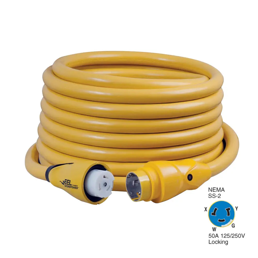 Marinco CS504-50 EEL 50A 125V/250V Shore Power Cordset - 50’ - Yellow [CS504-50] - Shore Power