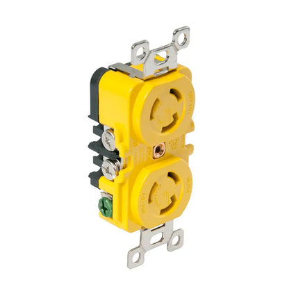 Marinco Locking Receptacle - 15A 125V - Yellow [4700CR] - Shore Power