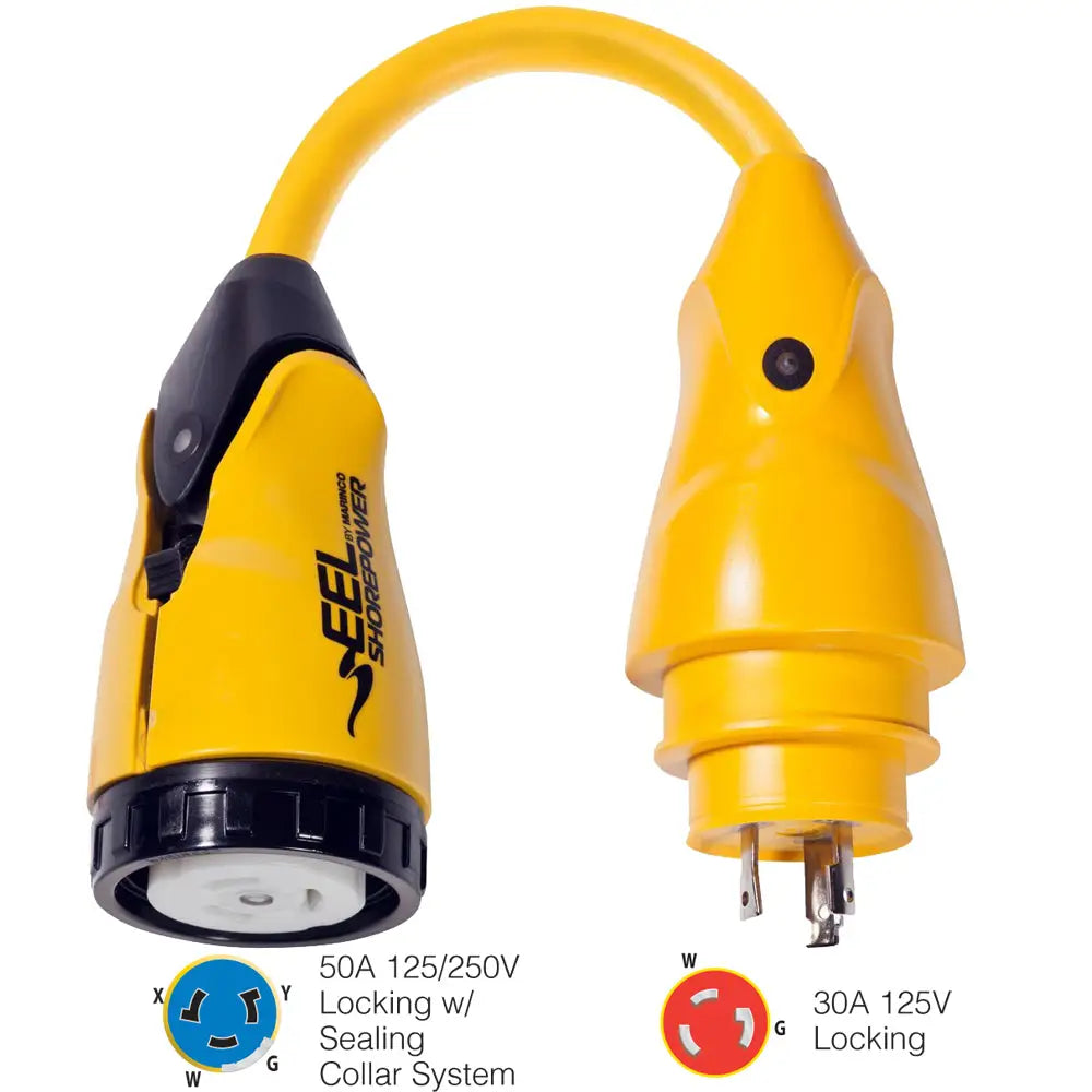 Marinco P30-504 EEL 50A-125/250V Female to 30A-125V Male Pigtail Adapter - Yellow [P30-504] - Shore Power