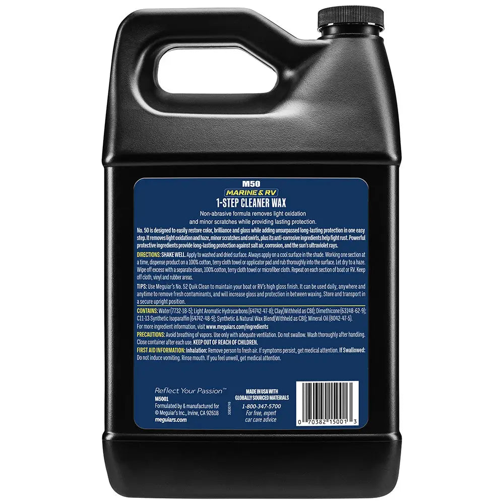 Meguiar’s #50 Boat/RV Cleaner Wax - Liquid 1 Gallon [M5001] - Cleaning