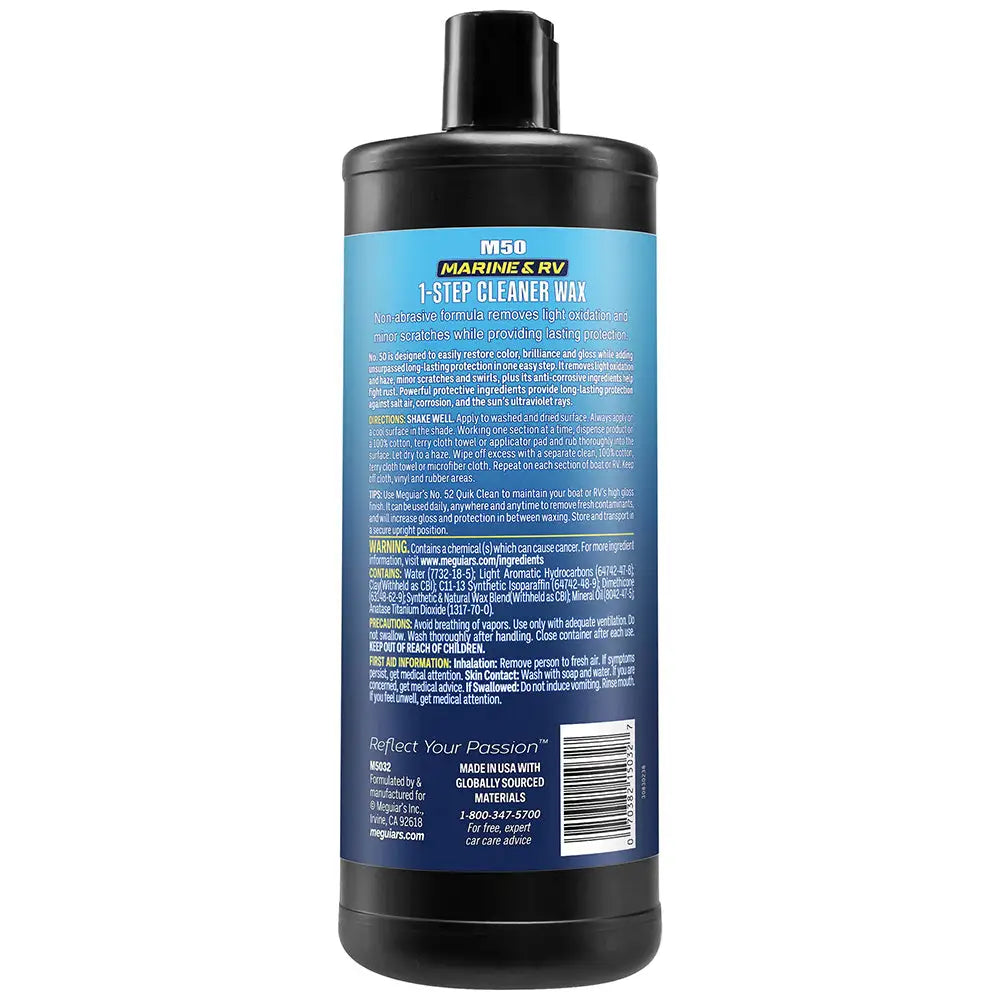 Meguiar’s #50 Boat/RV Cleaner Wax - Liquid 32oz [M5032] - Cleaning