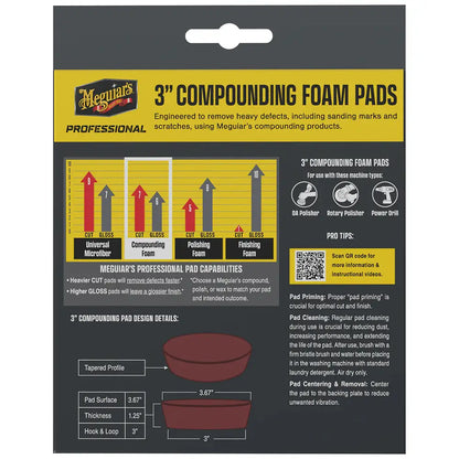 Meguiar’s Professional 3’’ Compound Foam Pads *3-Pack [M3CFP3] - Cleaning