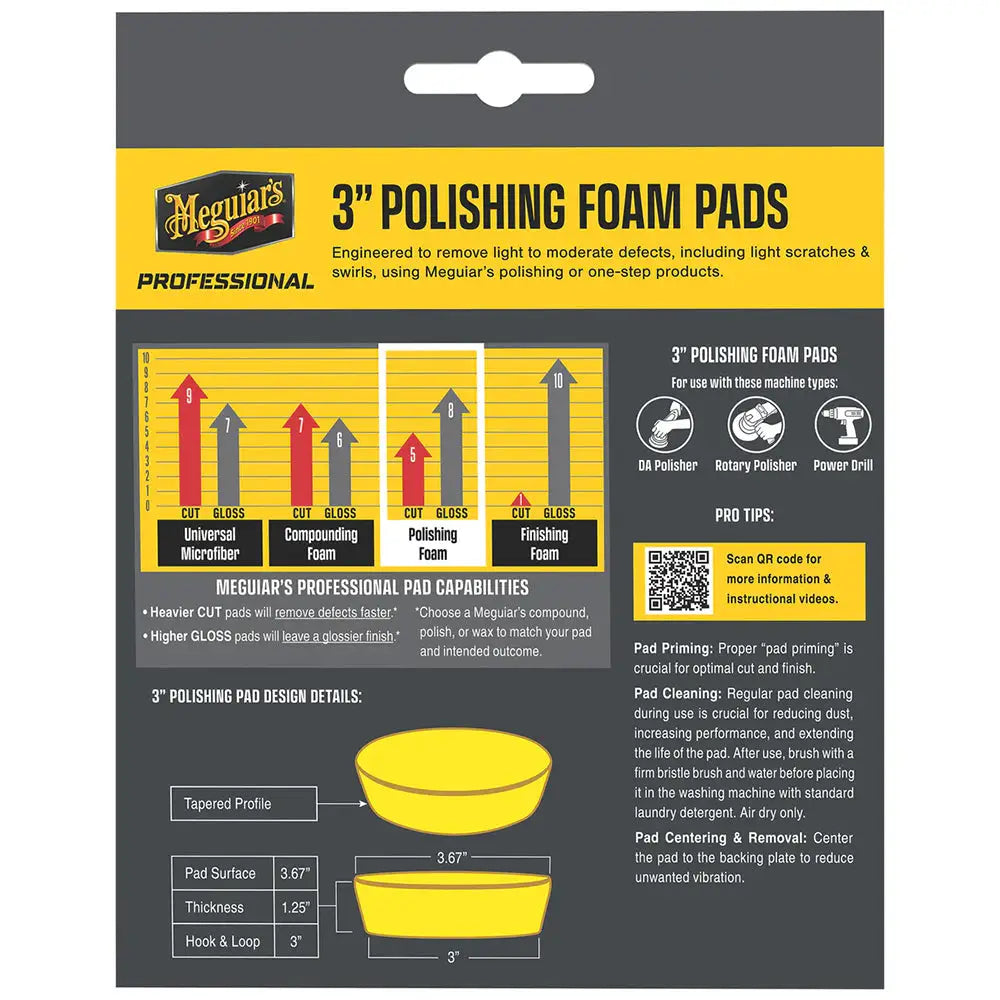 Meguiar’s Professional 3’’ Polishing Foam Pads *3-Pack [M3PFP3] - Cleaning
