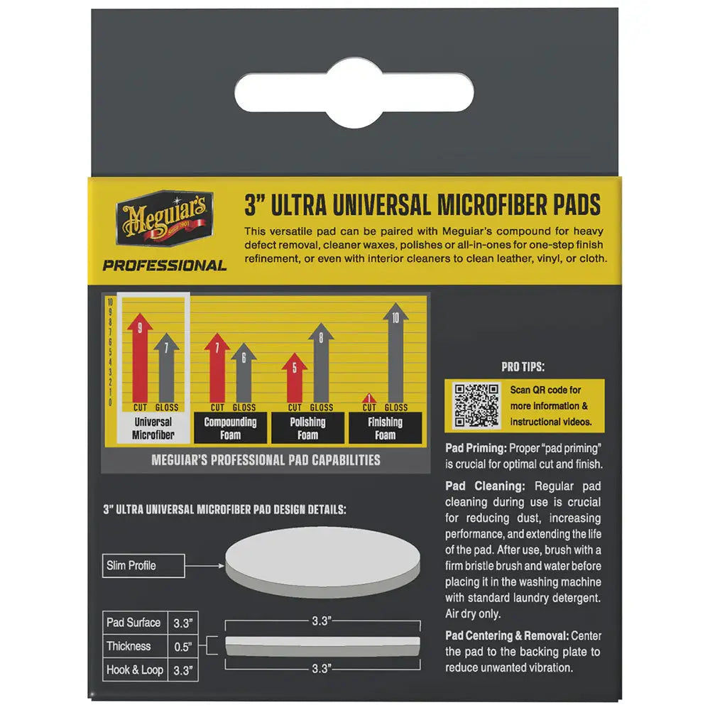 Meguiar’s Professional 3’’ Ultra Universal Microfiber Pads *3-Pack [M3MFP3] - Cleaning