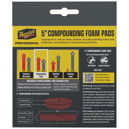 Meguiar’s Professional 5’’ Compounding Foam Pads *2-Pack [M5CFP2] - Cleaning