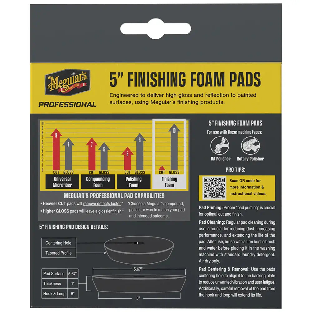Meguiar’s Professional 5’’ Finishing Foam Pads *2-Pack [M5FFP2] - Cleaning
