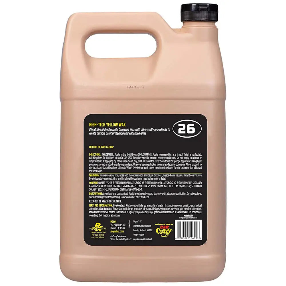 Meguiar’s Professional Hi-Tech Yellow Liquid Wax - 1 Gallon [M2601] - Cleaning
