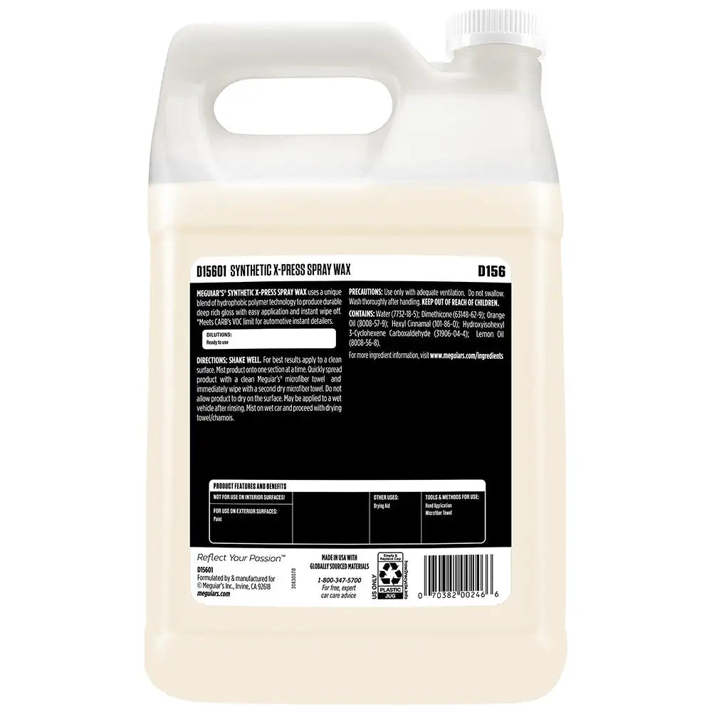 Meguiar’s Synthetic X-Press Spray Wax - 1 Gallon [D15601] - Cleaning