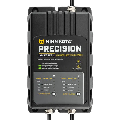 Minn Kota On-Board Precision Charger MK-220 PCL 2 Bank x 10 AMP LI Optimized Charger [1832201] - Battery Chargers