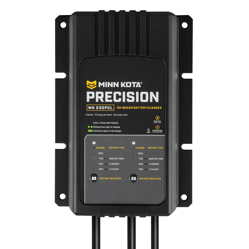 Minn Kota On-Board Precision Charger MK-230 PCL 2 Bank x 15 AMP LI Optimized Charger [1832304] - Battery Chargers