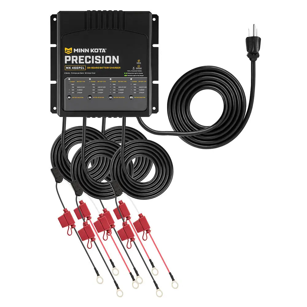 Minn Kota On-Board Precision Charger MK-460 PCL 4 Bank x 15 AMP LI Optimized Charger [1834604] - Battery Chargers
