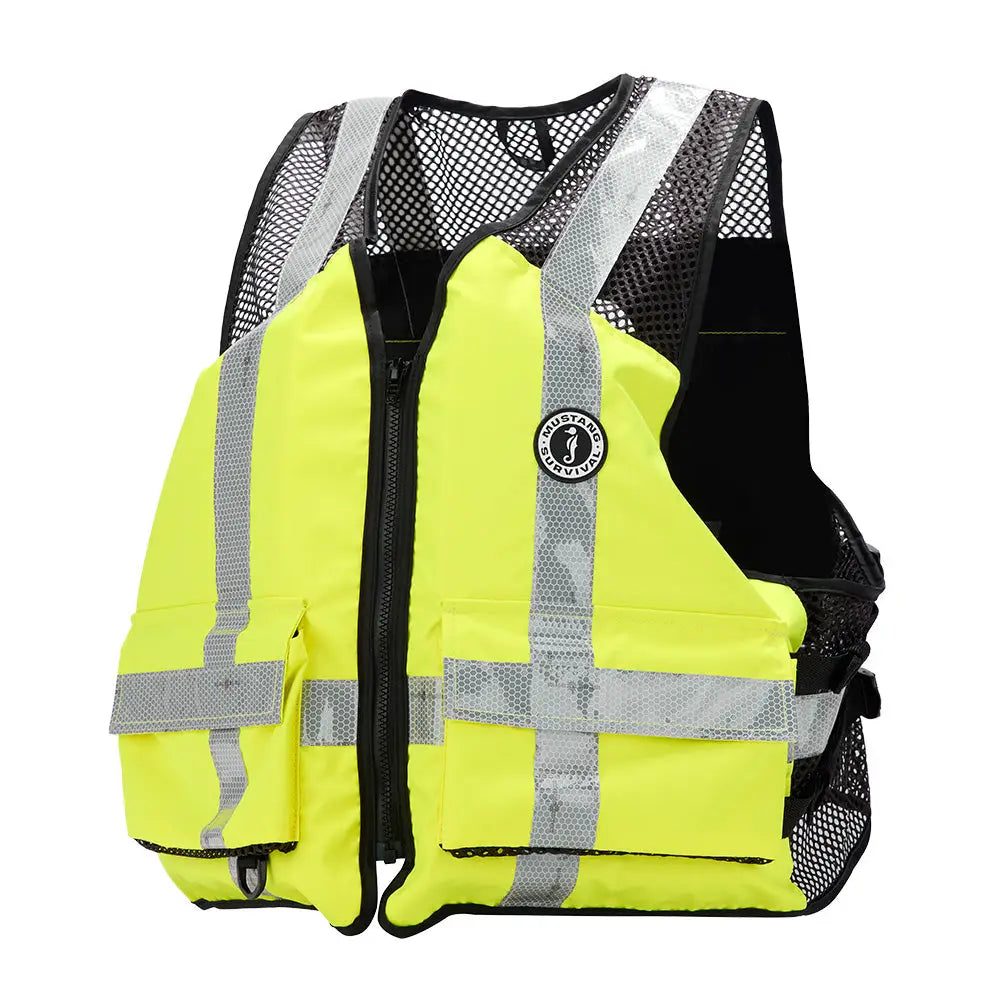 Mustang Hi-Vis Yellow Green Industrial Mesh Vest Small Medium MV1254T3 - Personal Flotation Devices
