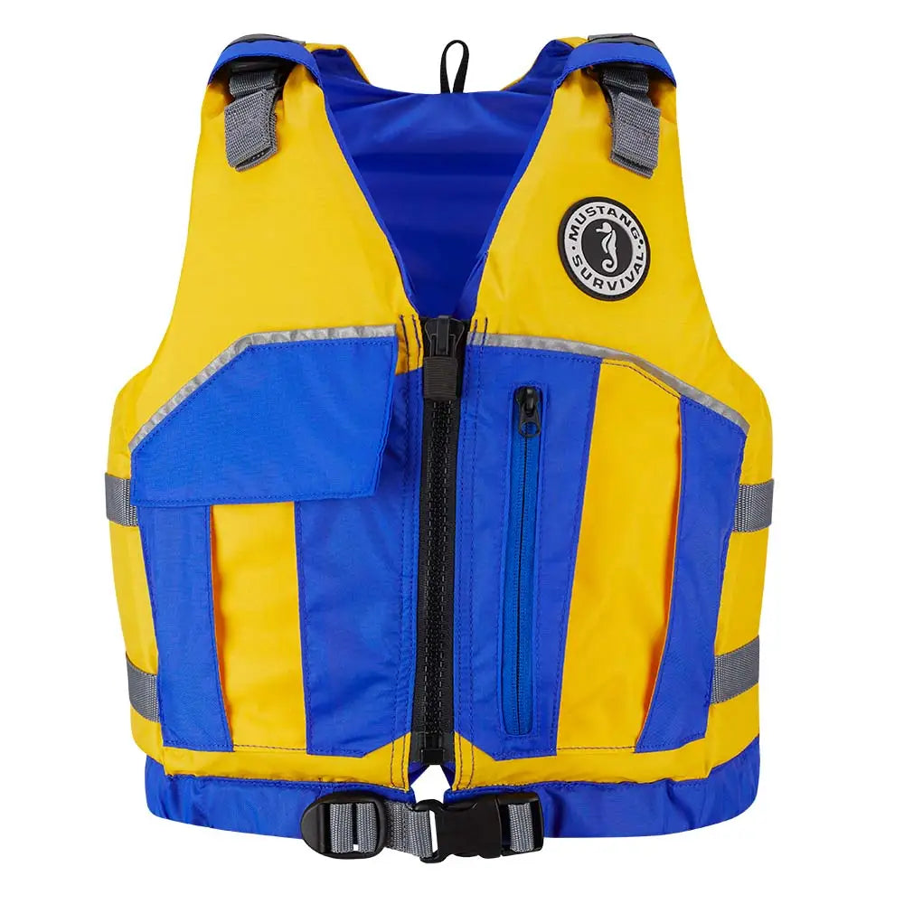 Youth Mustang Reflex Foam Yellow Royal Blue Vest - Personal Flotation Devices