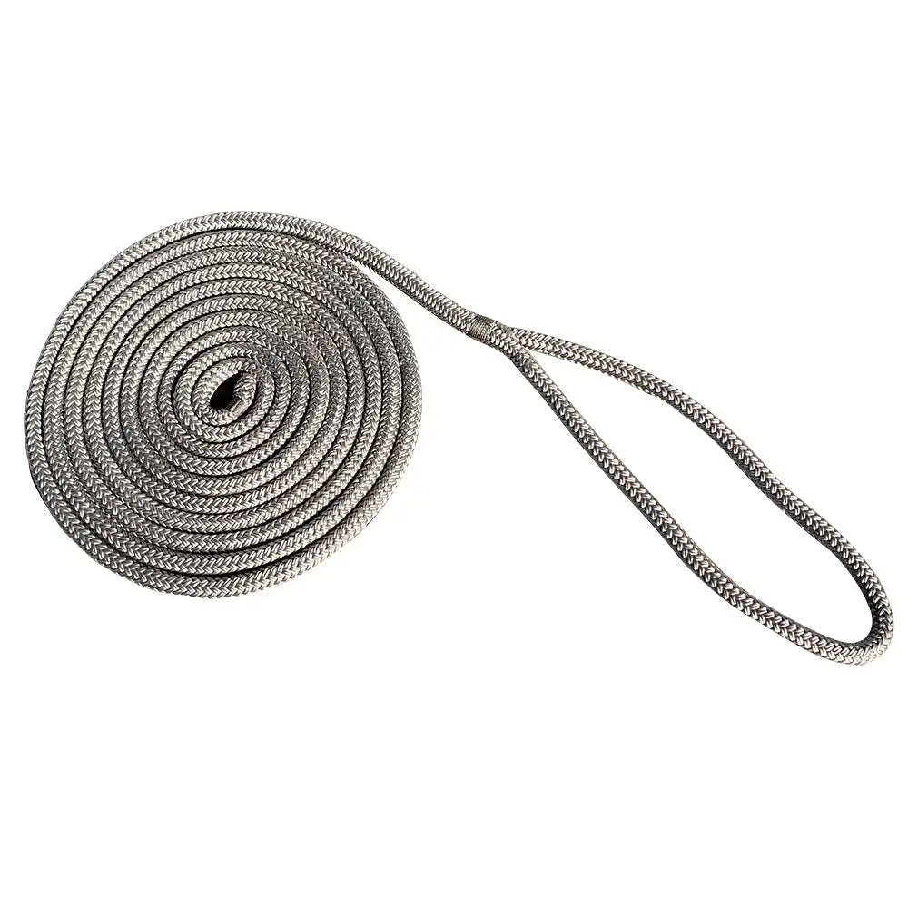 New England Rope 5/8’’ x 15 Nylon Double Braid Dock Line - Grey [5058-20-00015] - Dock Line
