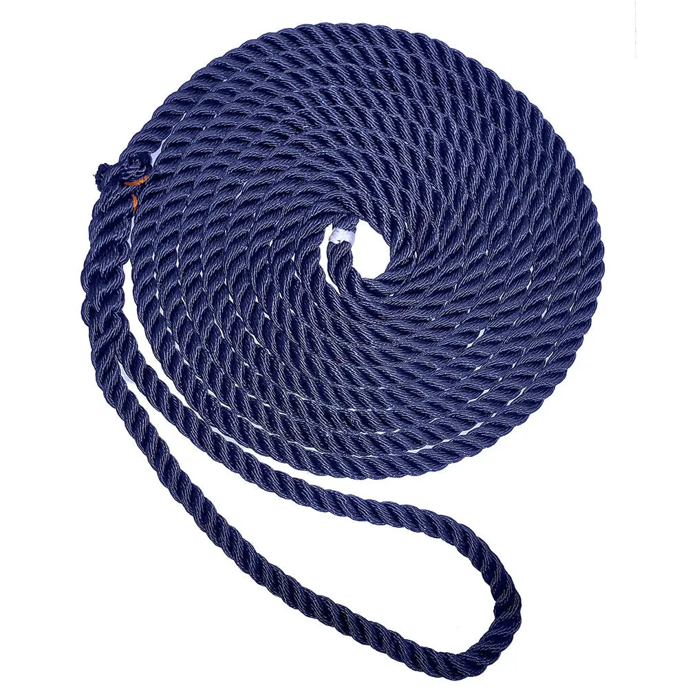 New England Ropes 3/8’’ Premium 3-Strand Dock Line - Navy Blue - 25 [C6053-12-00025] - Dock Line