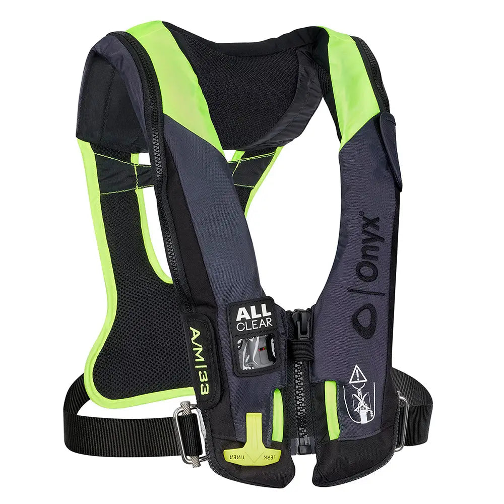Onyx Impulse A/M 33 All Clear w/Harness Auto/Manual Inflatable Life Jacket - Grey [134300-701-004-21] - Personal