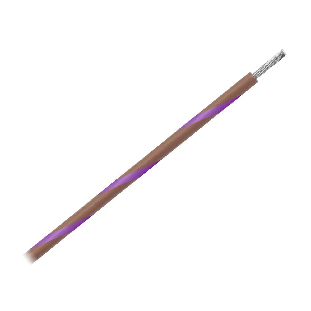 Pacer 16 AWG Gauge Striped Marine Wire 500’ Spool - Brown w/Violet Stripe [WUL16BR-7-500] - Wire