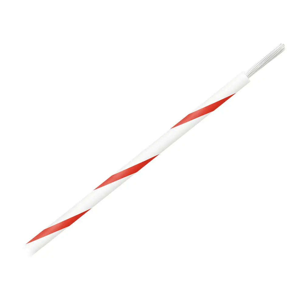 Pacer 16 AWG Gauge Striped Marine Wire 500’ Spool - White w/Red Stripe [WUL16WH-2-500] - Wire