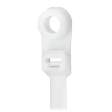 Pacer 8’’ Cable Tie w/Mounting Ring - Natural Color - 50lb Tensile Strength - 2’’ Bundle Diameter - 100 Piece Bag