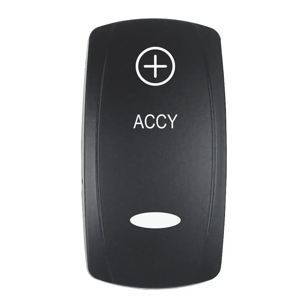 Pacer Actuator - ’ACCY’ f/V Series Contura Switches - Black - Laser Etched (Top/Bottom Light) [EV2LE-ACC] - Switches &