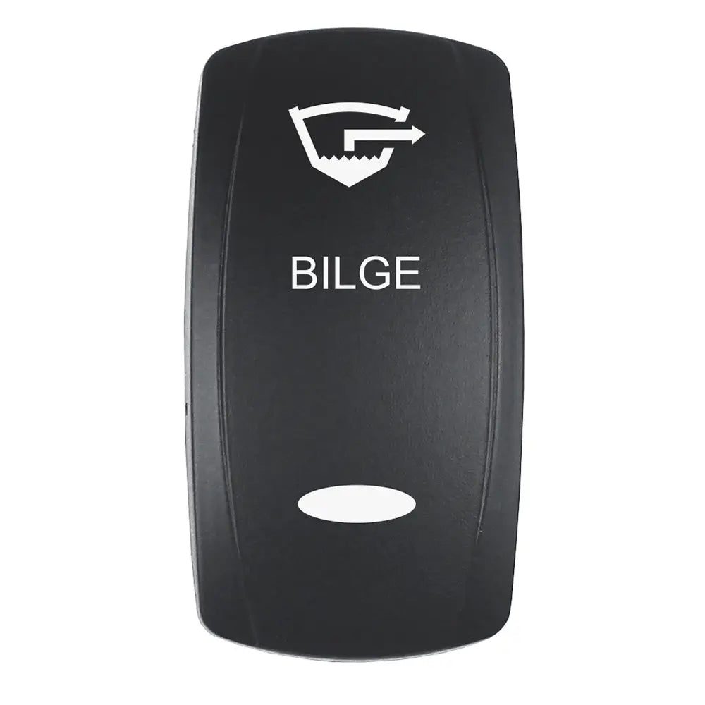 Pacer Actuator - ’BILGE’ f/V Series Contura Switches - Black - Laser Etched (Top/Bottom Light) [EV2LE-BLG] - Switches &
