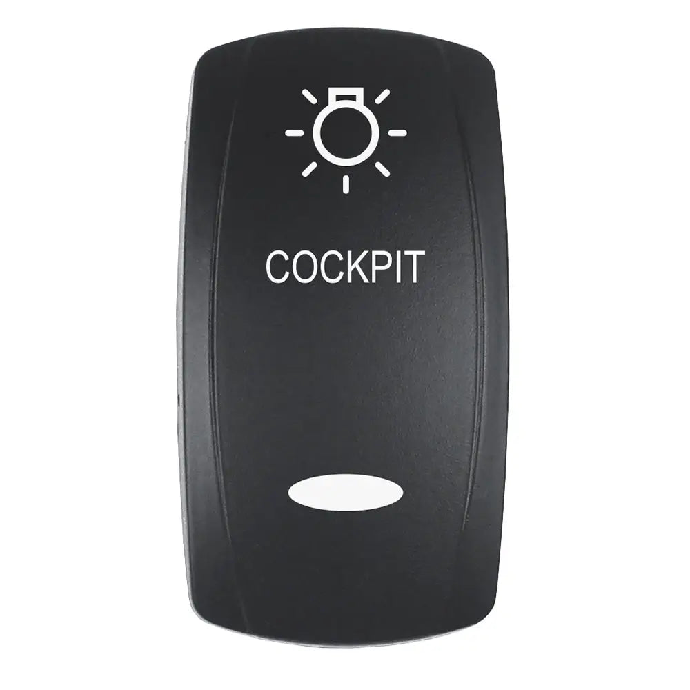 Pacer Actuator - ’COCKPIT’ f/V Series Contura Switches - Black - Laser Etched (Top/Bottom Light) [EV2LE-CKPT]