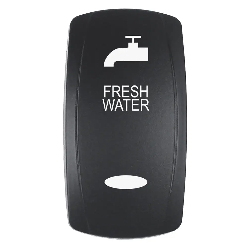 Pacer Actuator - ’FRESH WATER’ f/V Series Contura Switches - Black - Laser Etched (Top/Bottom Light) [EV2LE-FRSH]