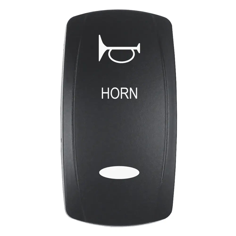 Pacer Actuator - ’HORN’ f/V Series Contura Switches - Black - Laser Etched (Top/Bottom Light) [EV2LE-HRN] - Switches &