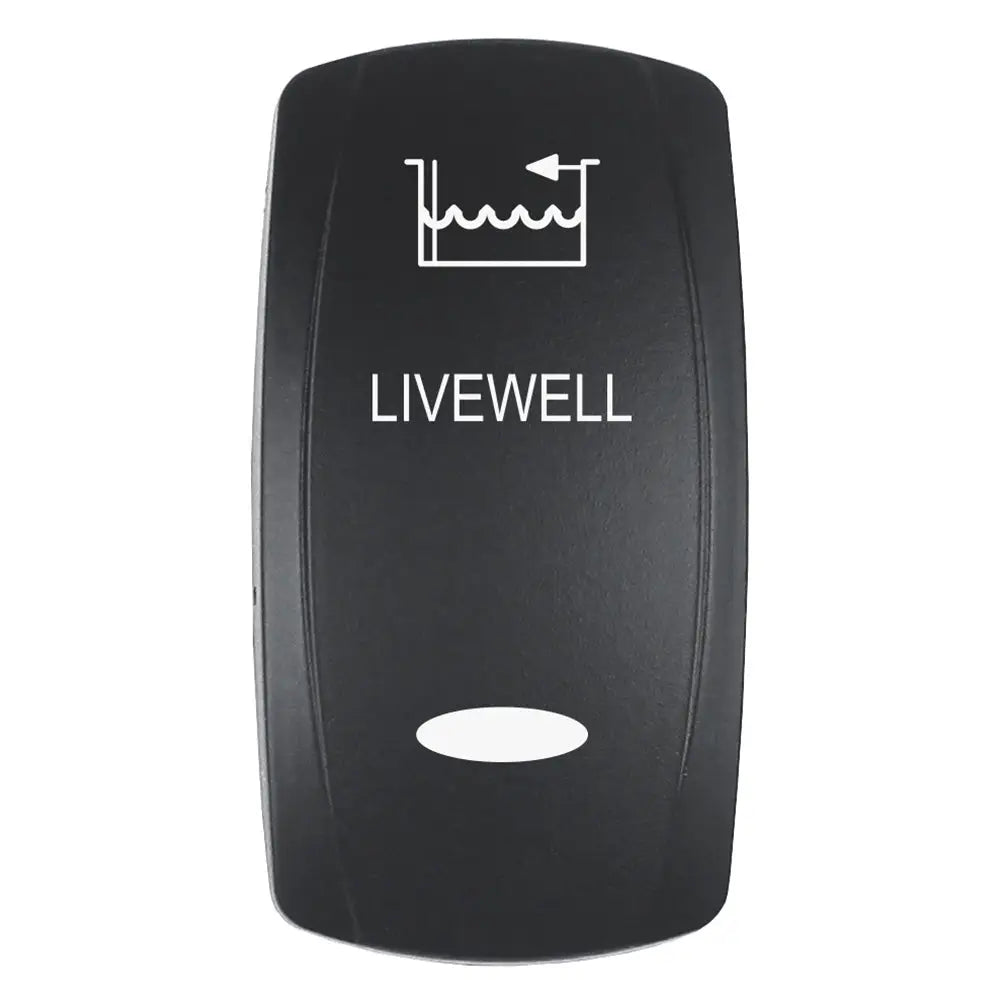 Pacer Actuator - ’LIVEWELL’ f/V Series Contura Switches - Black - Laser Etched (Top/Bottom Light) [EV2LE-LVWL]