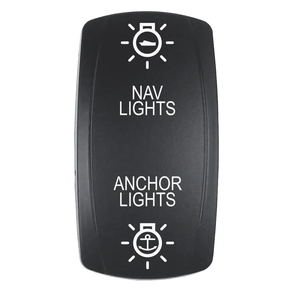 Pacer Actuator - ’NAV/ANC’ f/V Series Contura Switches - Black - Laser Etched (Top/Bottom Light) [EV2LE-NAVANC]