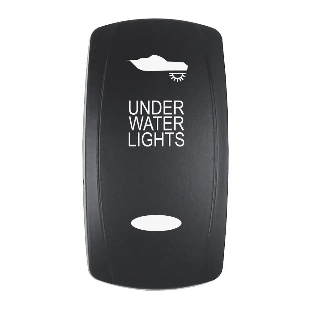 Pacer Actuator - ’UNDER WATER LIGHTS’ f/V Series Contura Switches - Black - Laser Etched (Top/Bottom Light) [EV2LE-UW]