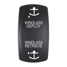 Pacer Actuator - ’WINDLASS DPLY/RTRV’ f/V Series Contura Switches - Black - Laser Etched (Top/Bottom Light) [EV2LE-WND]