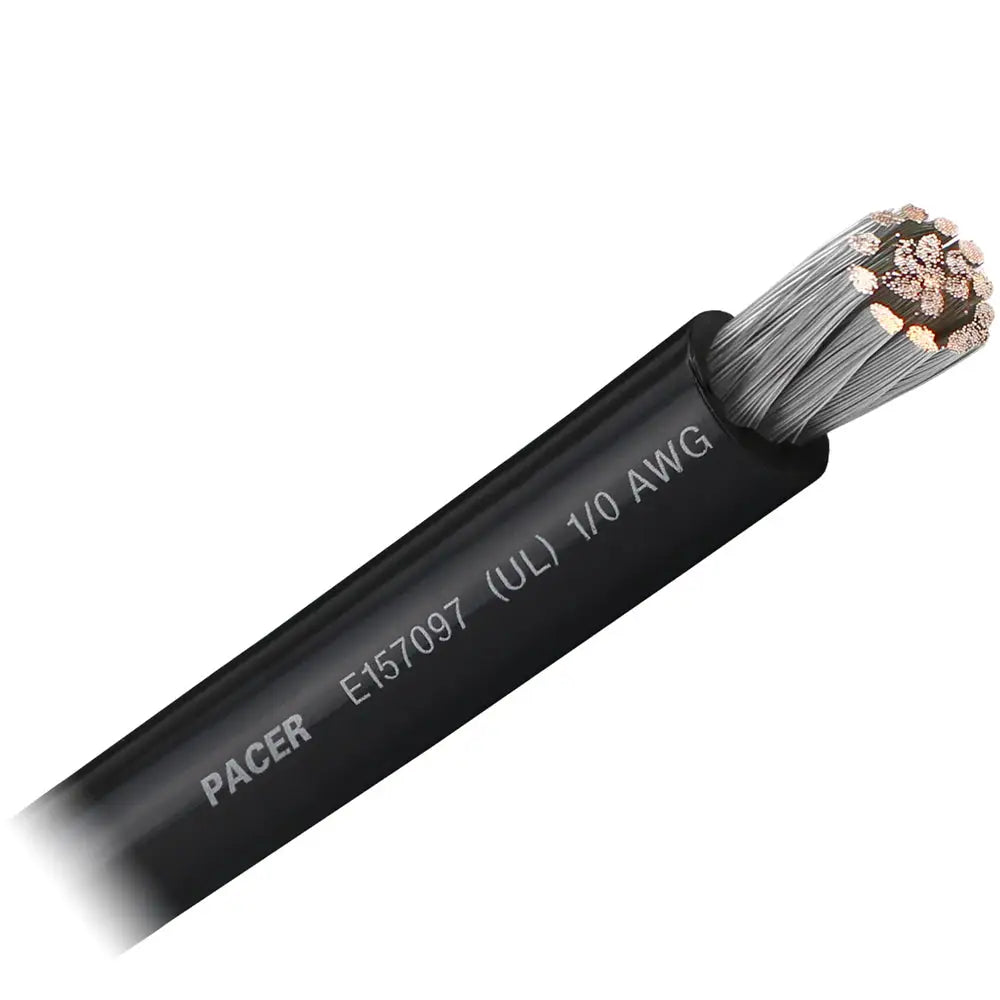 Pacer Black 1/0 AWG Battery Cable - Sold By The Foot [WUL1/0BK-FT] - Wire