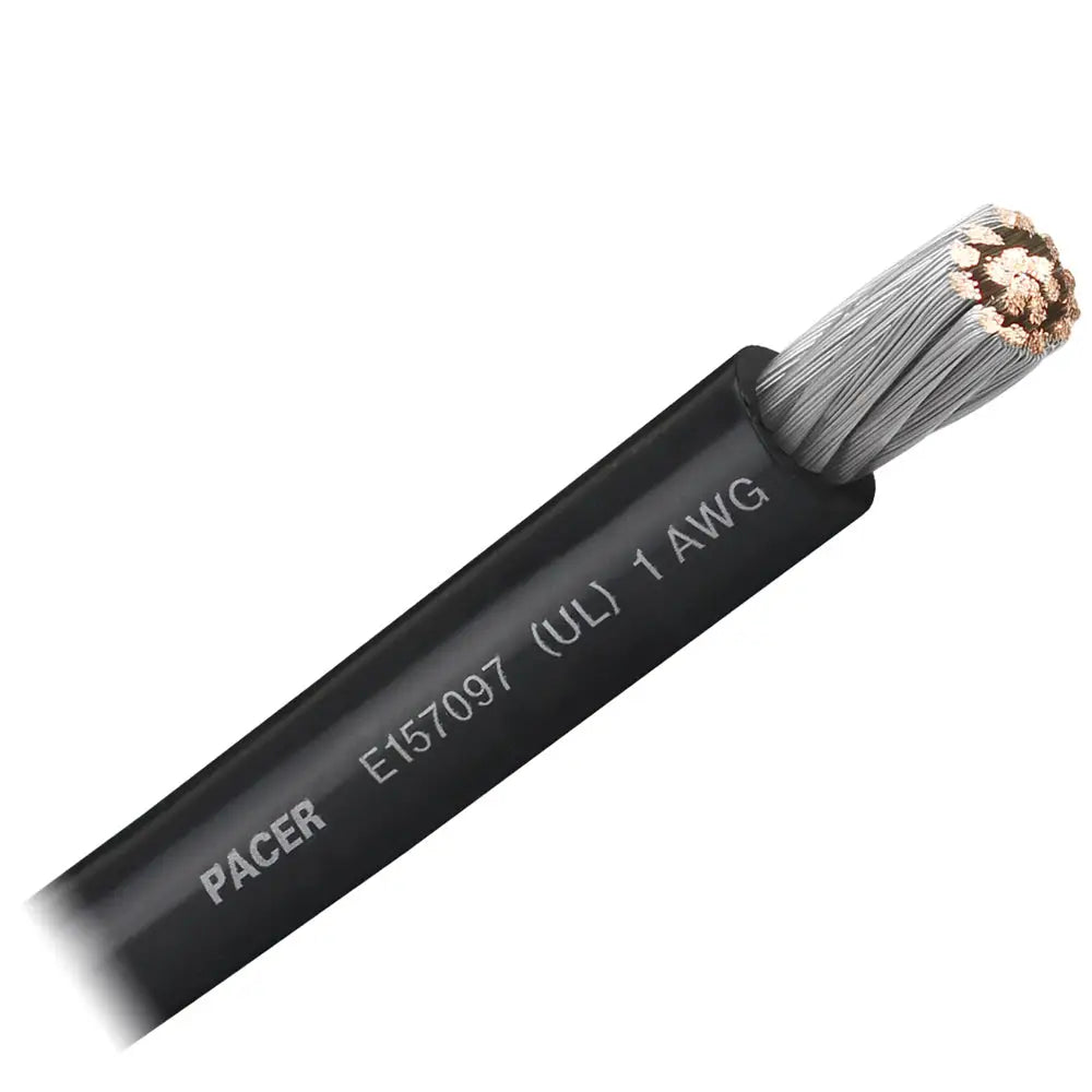 Pacer Black 1 AWG Battery Cable - Sold By The Foot [WUL1BK-FT] - Wire