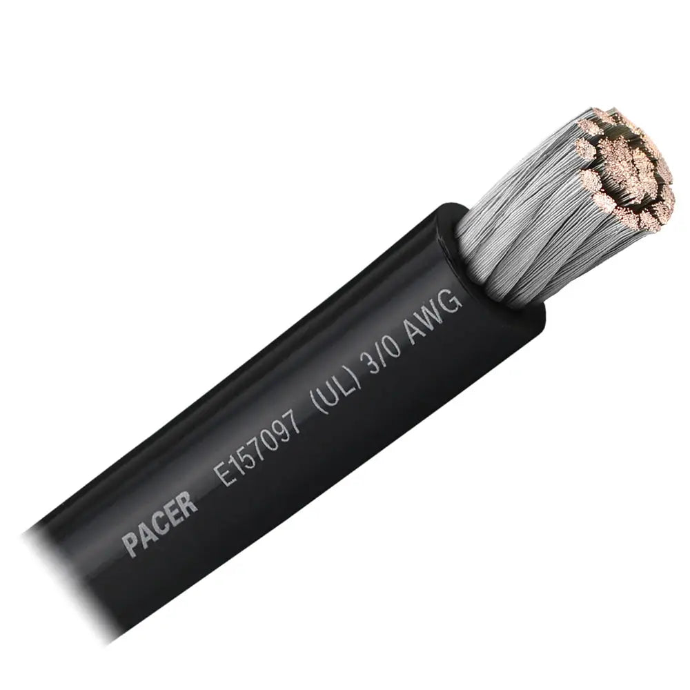 Black 3/0 AWG Marine Battery Cable Pacer Sold By The Foot - Wire