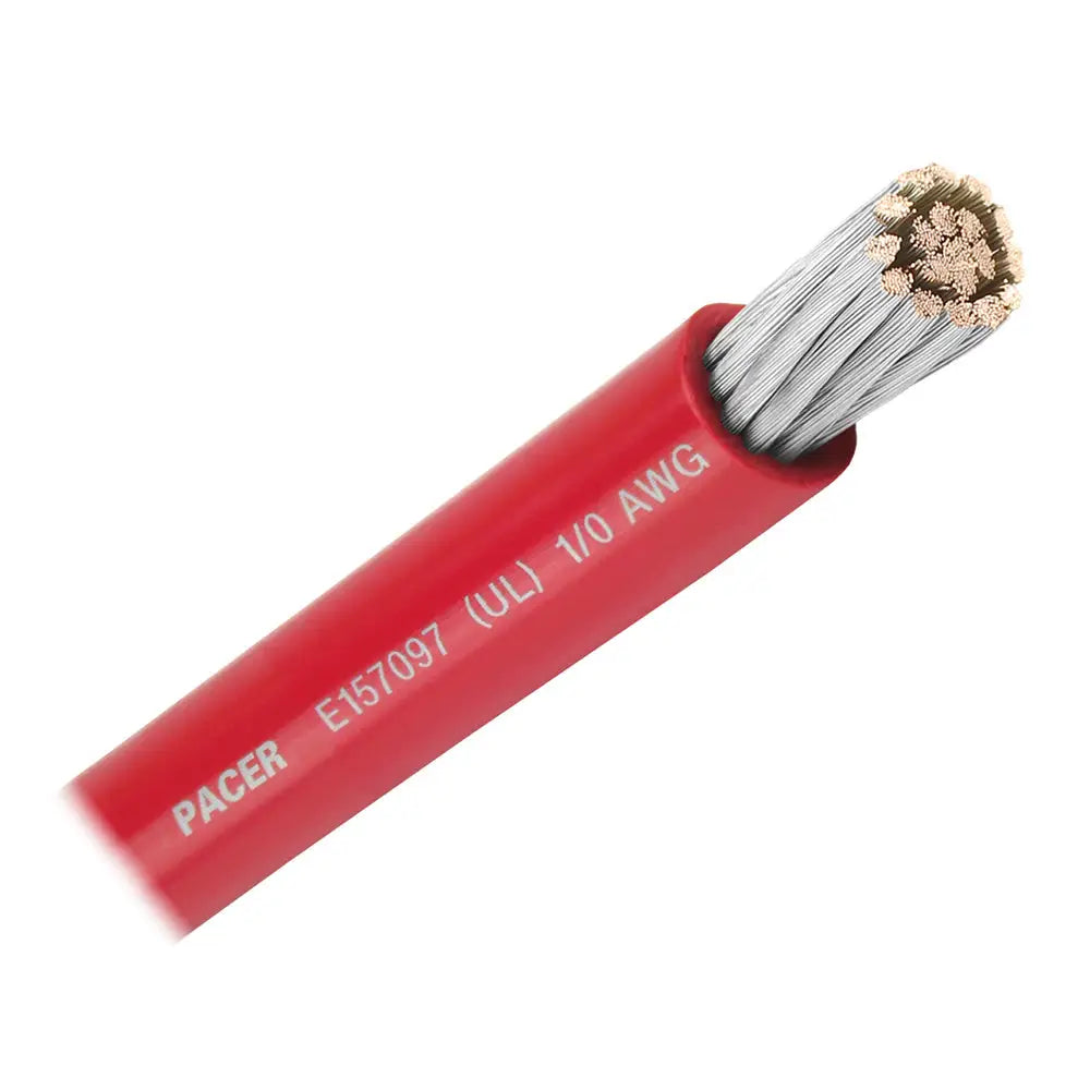 Pacer Red 1/0 AWG Battery Cable - 50’ [WUL1/0RD-50] - Wire