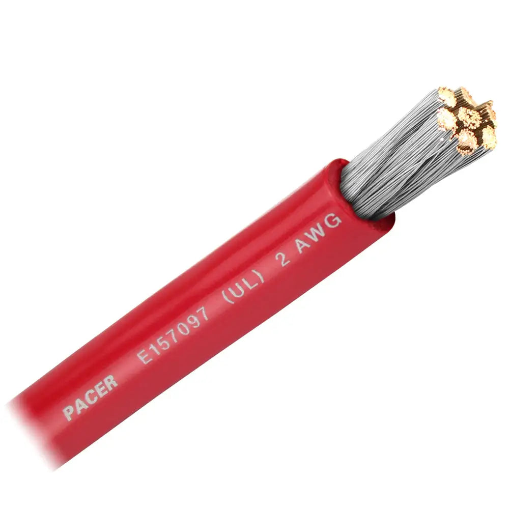 Pacer Red 2 AWG Battery Cable - Sold By The Foot [WUL2RD-FT] - Wire