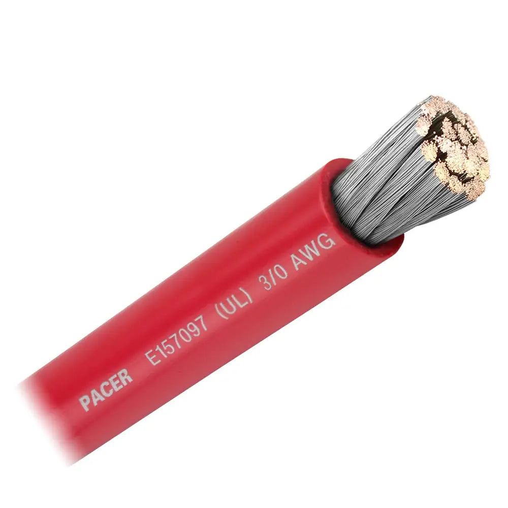 Pacer Red 3/0 AWG Battery Cable - Sold By The Foot [WUL3/0RD-FT] - Wire