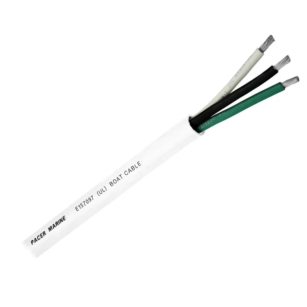 Pacer Round 3 Conductor Cable - 100 - 16/3 AWG - Black Green White [WR16/3-100] - Wire