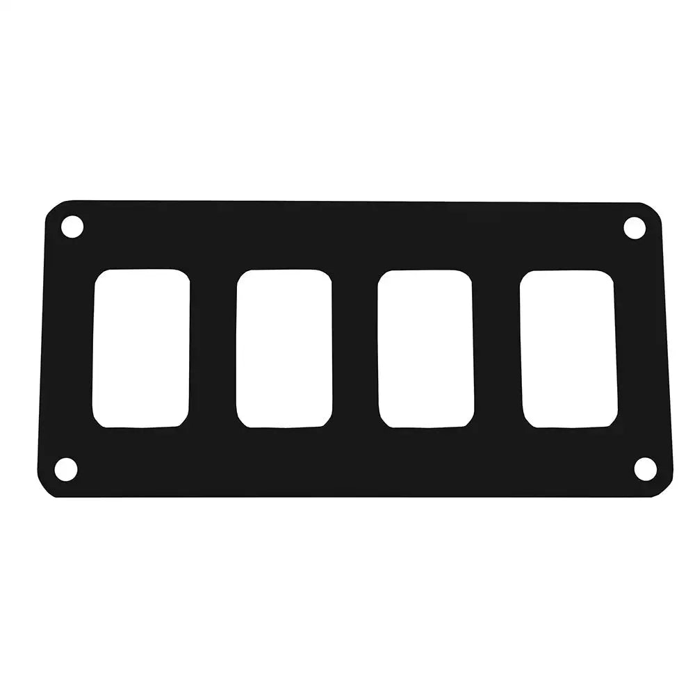 Pacer Switch Panel - 4 Switch 1 Row - 5.5’’ x 2.75’’ - Black Powder Coated Aluminum [PSC-41-BK] - Electrical Panels