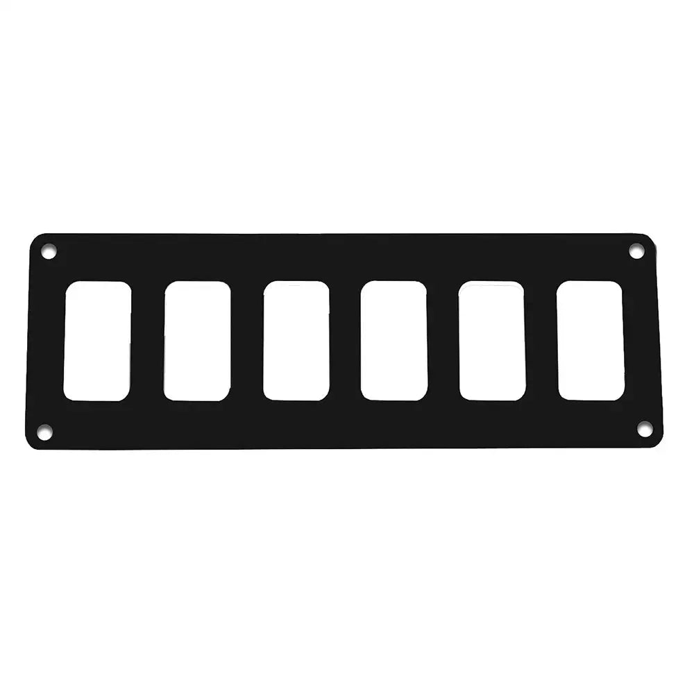 Pacer Switch Panel - 6 Switch 1 Row - 8’’ x 2.75’’ - Black Powder Coated Aluminum [PSC-61-BK] - Electrical Panels