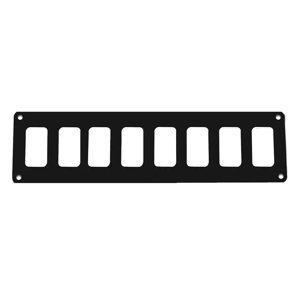 Pacer Switch Panel - 8 Switch 1 Row - 12.5’’ x 2.75’’ - Black Powder Coated Aluminum [PSC-81-BK] - Electrical Panels